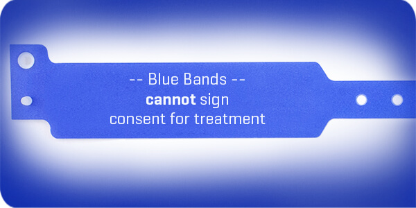Blue wrist band