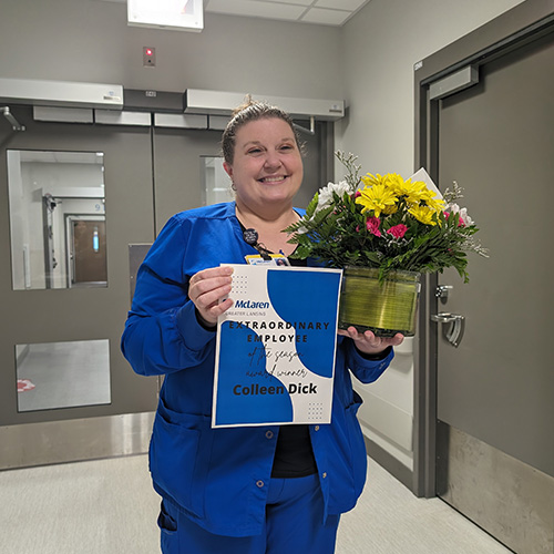 Unit Assistant, Colleen Dick is McLaren Greater Lansing’s First Extraordinary Employee of the Season Award Recipient