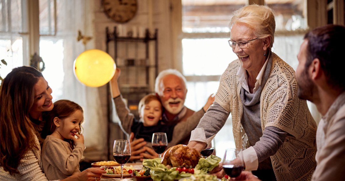 family celebrating holiday