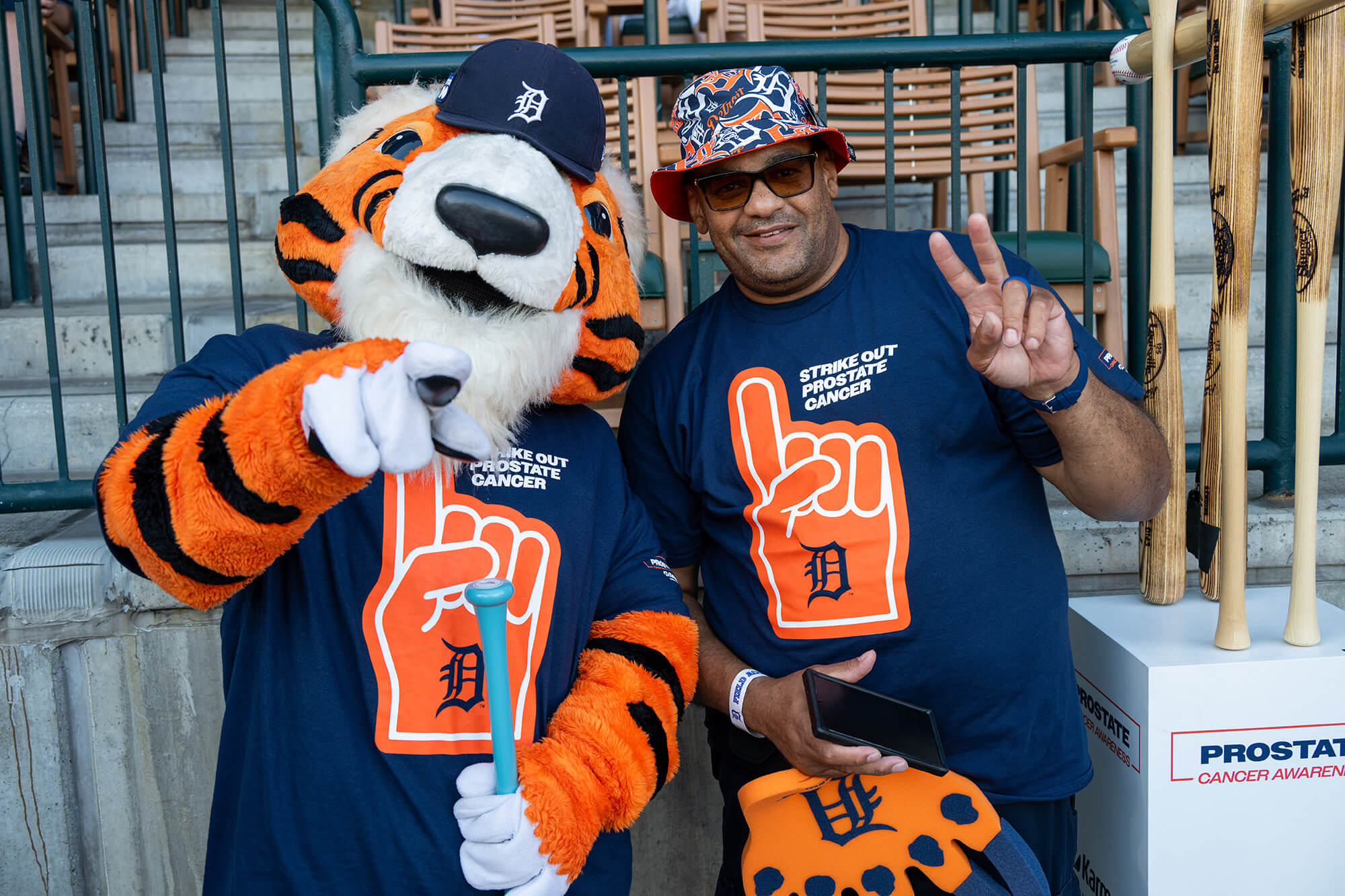 David Harris was recognized at the Prostate Cancer Awareness Night Game with the Detroit Tigers.