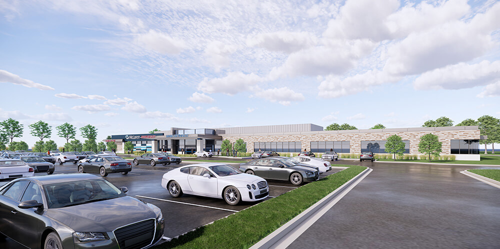 Parking lot view of New Ambulatory Campus in Grand Ledge